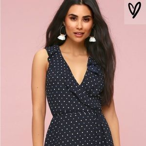 Navy polka dot dress